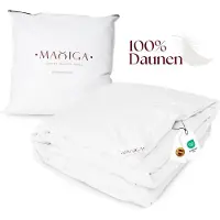 Maxiga Piumino per tutte le stagioni 200x220 - 100% piuma d'oca, leggero e traspirante, equilibrio termico ottimale, OEKO-TEX, adatto agli allergici