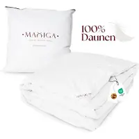 Maxiga Piumino per tutte le stagioni 155x220 - 100% piuma d'oca, leggero e traspirante, equilibrio termico ottimale, OEKO-TEX, adatto agli allergici