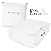 Maxiga Piumino per tutte le stagioni 200x200 - 100% piuma d'oca, leggero e traspirante, equilibrio termico ottimale, OEKO-TEX, adatto agli allergici