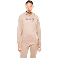 EA7 per donna. 7W000537_AF15831 Felpa con logo beige (XL), Casual, Cotone, Manica corta