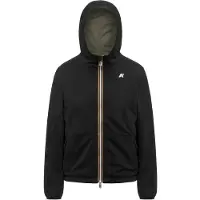 K-way per donna. K8134TW Giacca reversibile in interlock, nera e verde (XL), Nero, Casual, Cotone