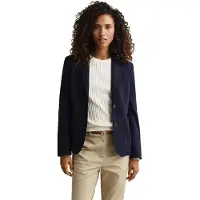 Gant per donna. 4770330 Giacca Americana Slim Fit in piqué blu marino (38), Casual, Cotone, Classico, Navy