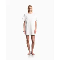 Emporio Armani per donna. EW004078_AF20244 semplice abito bianco (S), Casual, Cotone, Beachwear, Manica corta