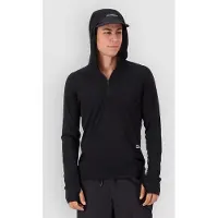 Mons Royale Temple Merino Long Sleeve Hood Maglia a manica lunga merino Uomo (XXL, nero)