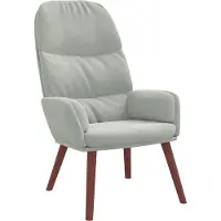 Syfax Sedia Relax Grigio Chiaro in Velluto