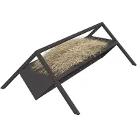 vidaXL - Mangiatore per animali da allevamento, nero, 111 x 76 x 38 cm, capacità 10 kg