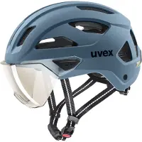 Uvex Stride Visor Cat. 1 Casco per bici (53-56 cm, blu/grigio)