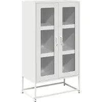 Syfax Credenza Bianca 68x39x123 cm in Acciaio