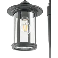 LINDBY Lampada da esterno Zayn, nera, a 1 braccio, altezza 220 cm, IP65
