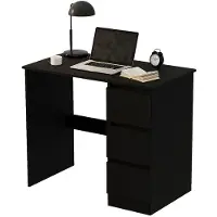 Rexo SCrivania per computer Tavolino nero per giovani Moderno con cassetti LOFT