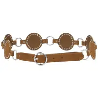 Desigual , Cintura in pelle articolata, Cow Split Leather, Marrone, 85