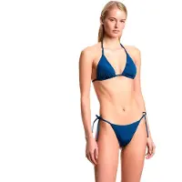 Emporio Armani per donna. EW000786_AF20241 Bikini blu navy con motivo jacquard (S), Beachwear, Poliestere