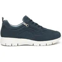 Nero Giardini sneakers da uomo in tessuto e suede con zip laterale blu navy