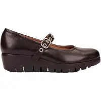 Wonders per donna. C-33343_2525_5792 Scarpe in Pelle Fly 43 Nero (39), 1 a 3 cm, Fibbia, Casual