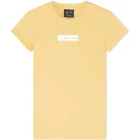 Armani Exchange per donna. XW002327AF10358U2149 T-shirt gialla lavorata a maglia (S), Casual, Giallo, Cotone, Manica corta