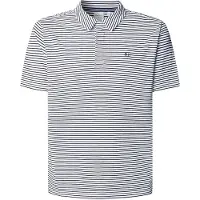 Pepe Jeans per uomo. PM5400075 Polo a righe bianche Corbin (M), Bianco, Casual, Cotone, Manica corta