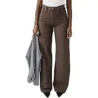 Levi's per donna. A6081-0083 Jeans Ribcage Wide Leg marrone (27/32), Casual, Lino