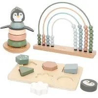 Woomax Gioco Educativo Wooden 3 Games Set