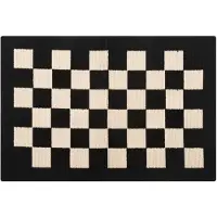 OEM Tappetino da doccia antiscivolo - Tappetino lavabile con motivo a rombi - 50x80 cm - Adatto per ingressi, balconi, porte e cucce per cani - Nero