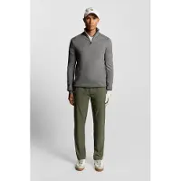 Lyle & Scott Embroidered 1/4 Zip Merino Knit Mid Grey Marl Taglia: S | Maglioni a maglia Outlet | Uomo | Grigio