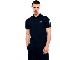 Emporio Armani per uomo. 7M001862_AF12503 Polo in punto di cotone Italian Spirit blu marino (XS), Nero, Casual, Manica corta