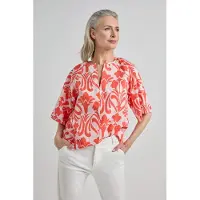 Josephine & Co Jeff Blouse Coral Print Taglia: 34 | Magliette intime Outlet | Donna | Arancia