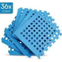 Meisterhome Set da 36 tappetini protettivi per piscina - Tappetini per piscina - Tappetini protettivi per il pavimento della piscina - 40 x 40 x 1 cm - Idromassaggio, piscina per bambini – Blu