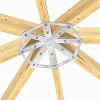 TRIBECCO Connettore per tetto a padiglione 5 mm in acciaio zincato a caldo - Connettore angolare per padiglione da giardino - 8 angoli