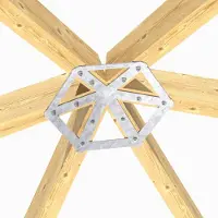 TRIBECCO Connettore per tetto a padiglione 5 mm in acciaio zincato a caldo - Connettore angolare per padiglione da giardino - 6 angoli