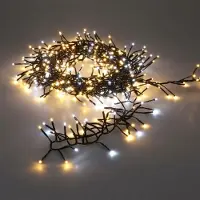 Spetebo Ghirlanda luminosa a LED a grappolo, mix di bianco caldo e bianco freddo - 5,5 m / 768 LED - Illuminazione decorativa da giardino con 8 funzioni