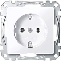 Merten MEG2301-0325, Tipo di presa: CEE 7/3, Tipi di spina supportati: CEE 7/4, Colore del prodotto: Bianco, Materiale: Thermopla