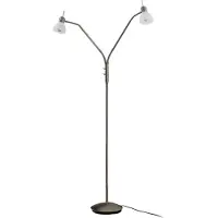 LINDBY Lampada da terra Gwendolin, 160 cm, color nichel, a 2 luci.