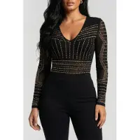 Guess Marciano By Kristal Bodysuit Jet Black Multi Taglia: XS | Body Outlet | Donna | Nero