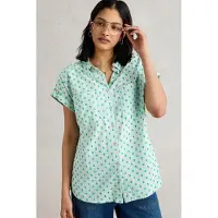 White Stuff Ellie Organic Cotton Shirt Green Multi Taglia: 10 | Magliette intime Outlet | Donna | Verde
