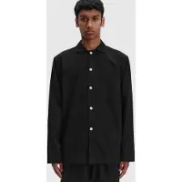 Tekla Unisex Poplin, Pyjamas Shirt All Black Taglia: S | Magliette intime Outlet | Unisex | Nero