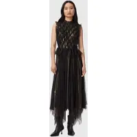 AllSaints Lola Tulle Dress Metallic Gold Taglia: 8 | Abiti Midi Outlet | Donna | Giallo