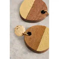 White Stuff Hammered Wooden Mix Earring Brown Multi Taglia: OS | Orecchini Outlet | Donna | Marrone