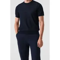 AlphaTauri Fawen V1.y9.01 Flat-knit-shirt Dark Navy/fog Blue Taglia: S | Maglioni a maglia Outlet | Uomo | Blu