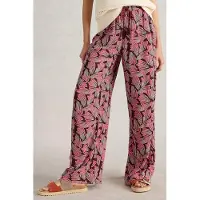 White Stuff Belle Crinkle Wide Leg Trouser Pink Print Taglia: 12 REGULAR | Pantaloni Outlet | Donna | Rosa