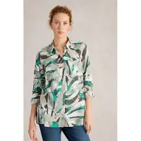 White Stuff Sophie Longline Cotton Shirt Grey Multi Taglia: 6 REGULAR | Magliette intime Outlet | Donna | Grigio