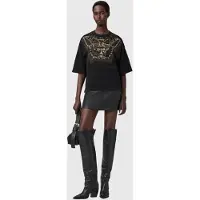AllSaints Glide Amelie Tee Black/gold Taglia: XS | Maglie Sportivi Outlet | Donna | Nero