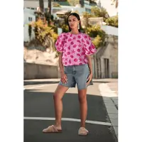 Shoeby La-sbshell Puffy Sleeve Top Pink Taglia: S | Magliette intime Outlet | Donna | Rosa