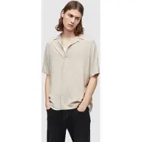 AllSaints Venice Ss Shirt Clifftop Taupe Taglia: XL | Camicie Casual Outlet | Uomo | Nero