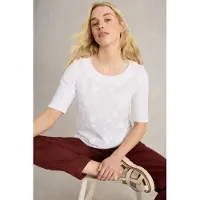 White Stuff Weaver Broderie Top Brilliant White Taglia: 12 | Maglie a manica lunga Outlet | Donna | Bianco
