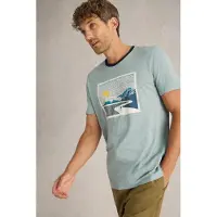 White Stuff Peak Pedals Graphic Tee Blue Print Taglia: XXL | T-shirt stampate Outlet | Uomo | Blu