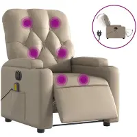 vidaXL Sedia da massaggio elettrica Cappuccino-Marrone Ecopelle