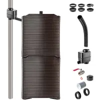 Kadax rain barrel, cisterna modulare per acqua piovana da giardino, impermeabile 126 litri (2x moka + collettore SET A)