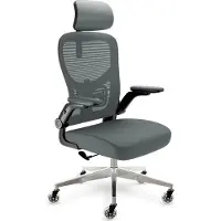 CLOUVOU SmartSeat grigio sedia da ufficio, sedia ergonomica da scrivania, sedia direzionale, sedia da gioco, sedia girevole 150 kg - regolabile individualmente