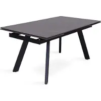 Meublorama Tavolo da pranzo allungabile per 10 persone con piano in pietra nera collezione LAROS. Struttura in metallo.