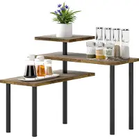 HOMCOM Scaffale da cucina , scaffale girevole per microonde a 3 ripiani, in metallo in stile industriale